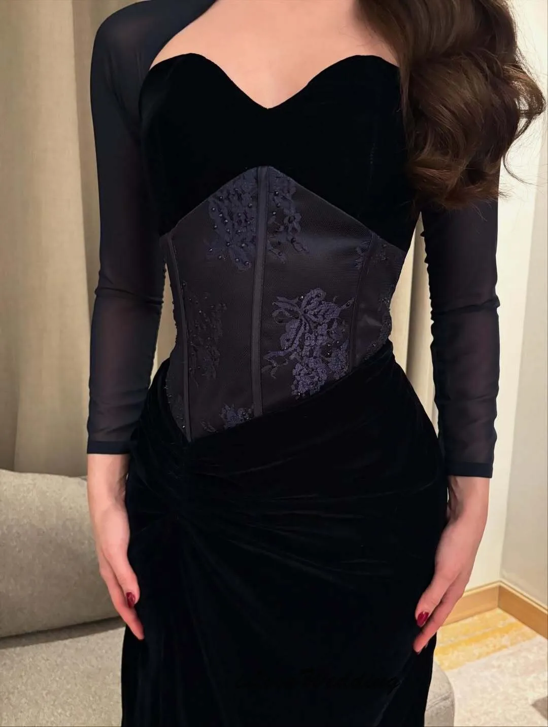 Vestidos de fiesta elegantes de manga larga, vestidos de noche de sirena 2025, vestidos formales hasta el suelo, vestido de fiesta de boda para mujer personalizado