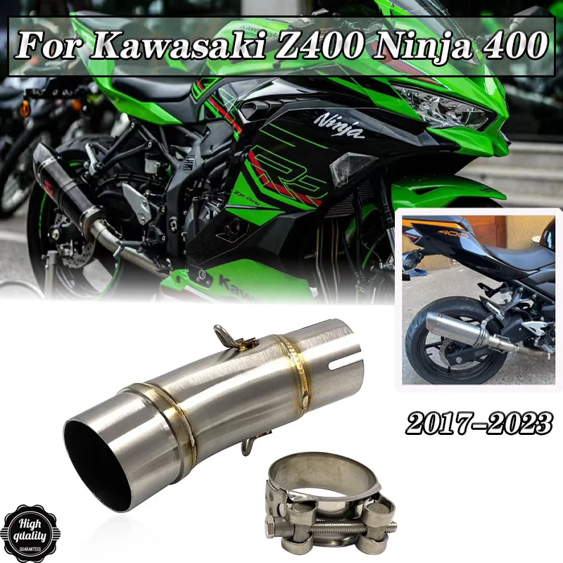 NINJA400 Motorcycle Exhaust Middle Link Pipe Slip-on Stainless Steel For Kawasaki Z400 Ninja 400 2018 2019 Moto Middle Link Pipe