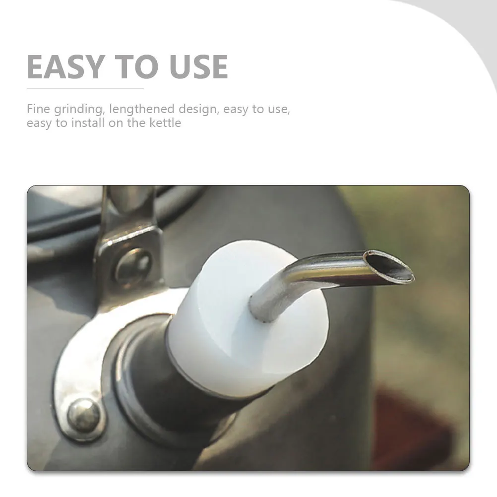 

2pcs Nozzle Stainless Steel Silicone Extension Spout Outdoor Kettle Accessories Long Tube Kettle Mouth Conversion