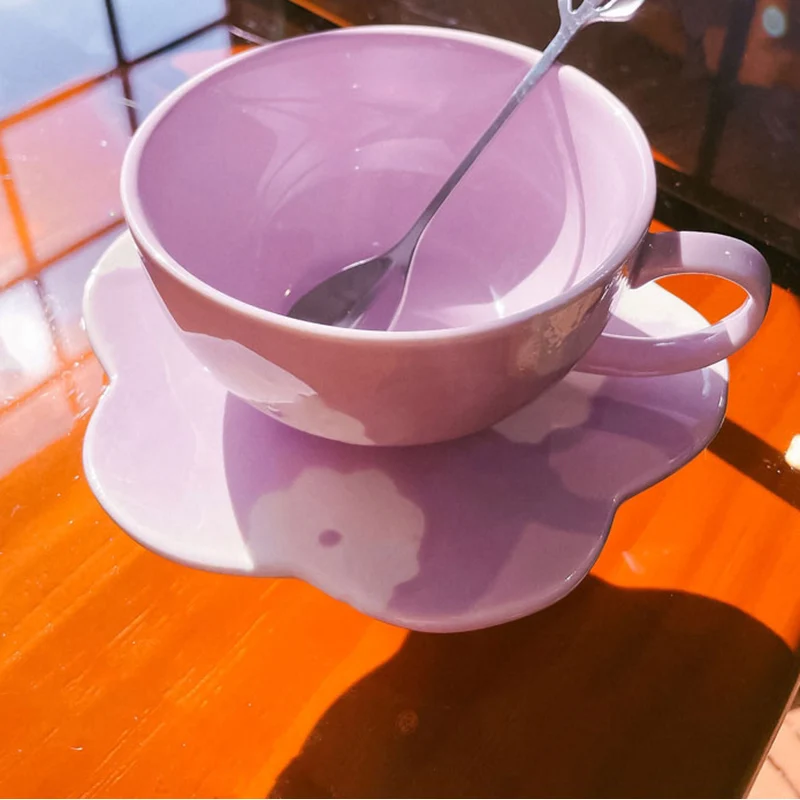 الرجعية الخزف فنجان القهوة والصحن النمط الياباني خمر فنجان القهوة زهرة جميلة السيراميك لوكس فينكان تاكيمي فنجان الشاي مجموعة #3