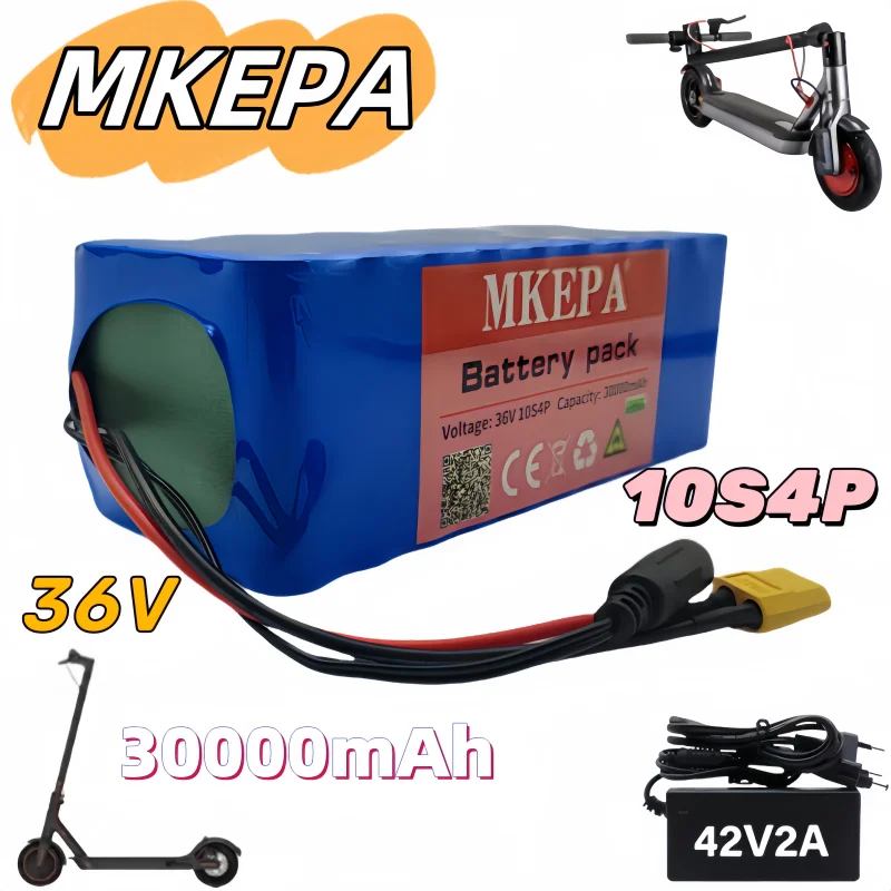 

New 36V10S4P lithium battery pack 10S4P 30Ah battery pack 2000W high-power battery 42V suitable for electric scooter bicycle BMS