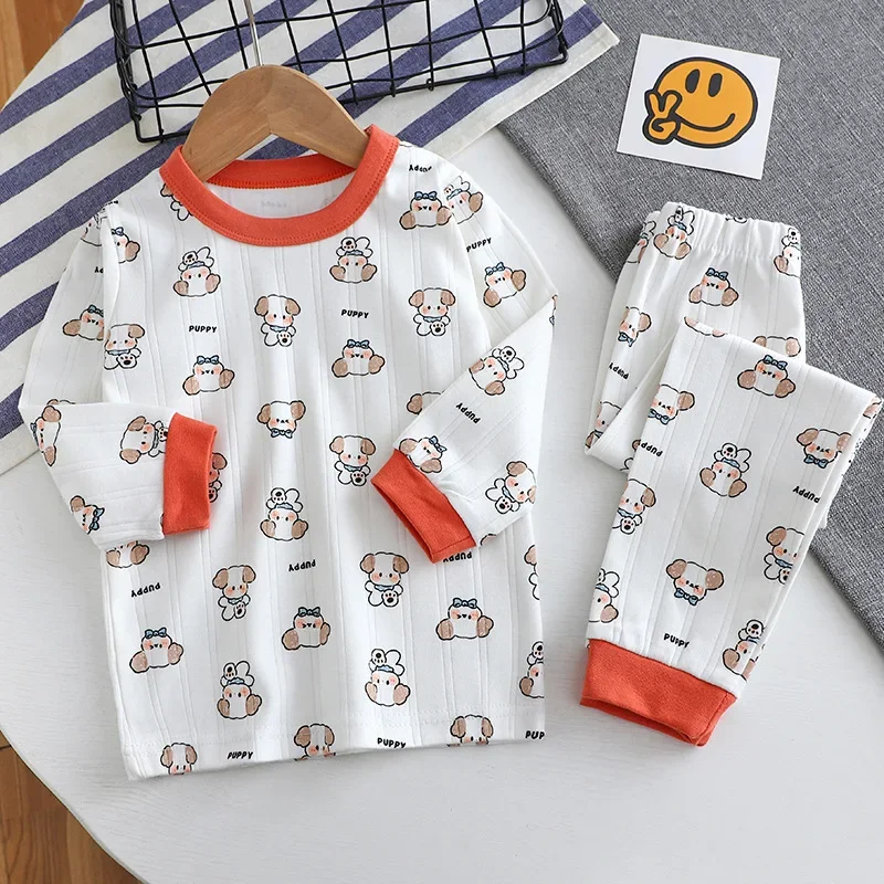 Sets for Children Loungewear Long Sleeve Pajamas for Children Cute Deisgn Lightweight and Comfortable Fabric Sleepwear Outfit