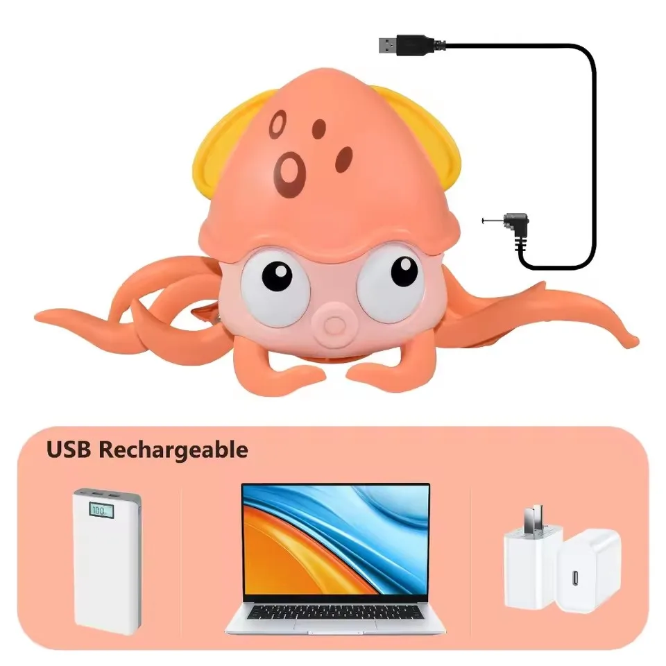 เด็ก Induction Escape Octopus Crab Crawling ของเล่นเด็กสัตว์เลี้ยงอิเล็กทรอนิกส์ของเล่นดนตรีการศึกษาคริสต์มาสของขวัญเด็กวัยหัดเดินค่าเฉลี่ยของเล่น