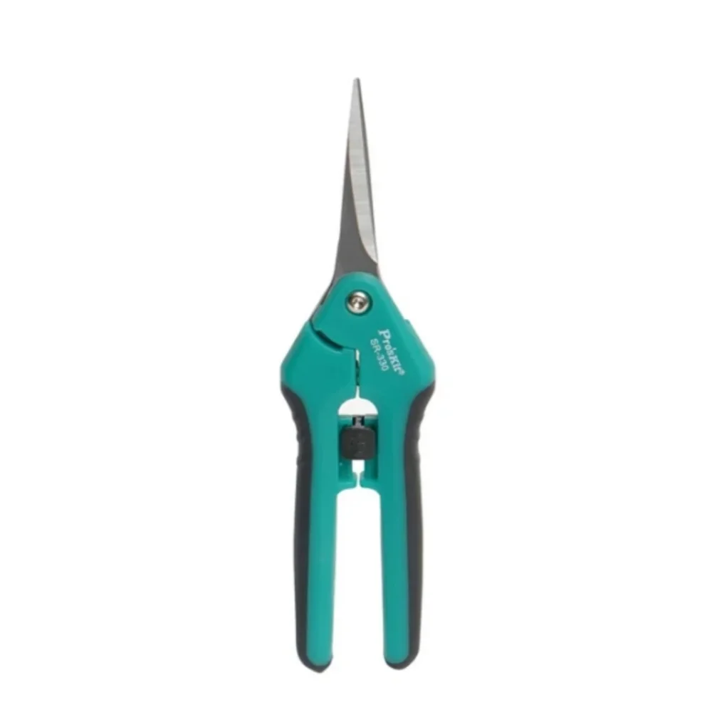 Pro'sKit SR-330 Multipurpose Double Color Stainless Steel Sharp Scissors For Gardening Leather Carpet Plastic Pipe Cardboard