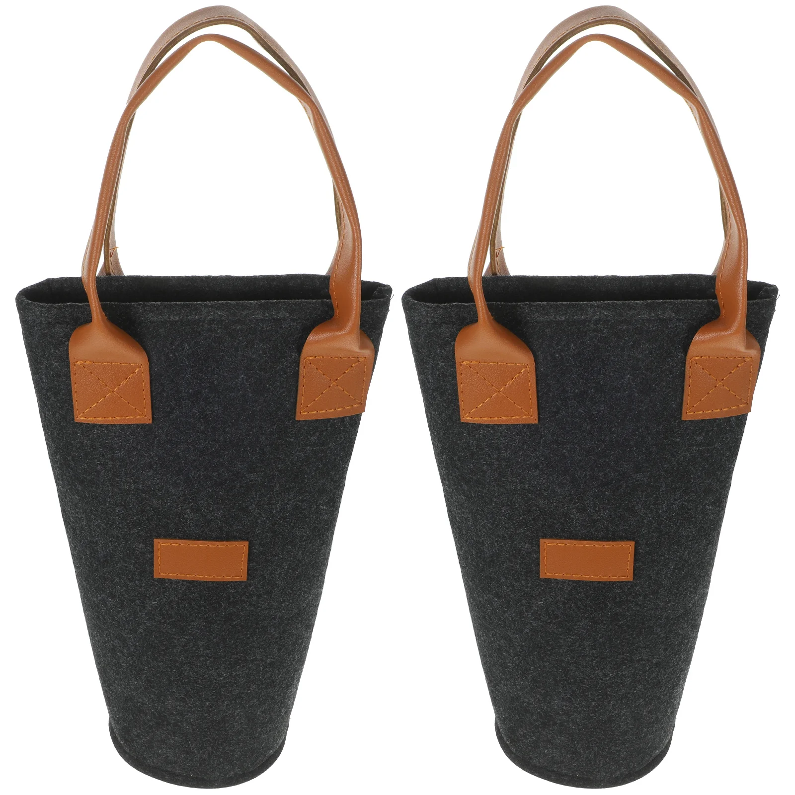

2Pcs Reusable Wine Bottle Carrier Felt Material Stylish Design Decorative Gift Bag Wine Carrier Felt Wines Tote Bag