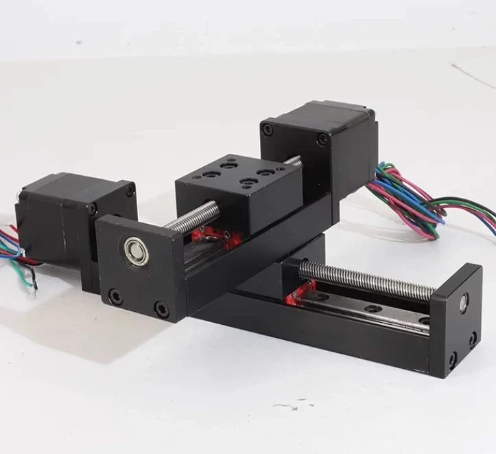 Imagem -06 - Mini Trilho de Mesa Deslizante tipo t Trilho Linear Palco 50300 mm Curso Nema11 28 mm Motor de Passo para Eixo Xyz Impressora 3d Cnc