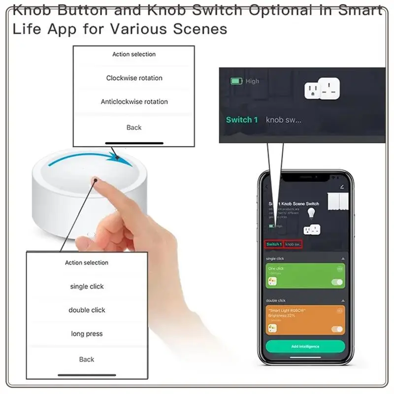 موثوقة-Tuya Zigbee مفتاح مقبض ذكي لاسلكي المشهد التبديل زر تحكم بطارية تعمل بالطاقة أتمتة السيناريو الحياة الذكية Ap