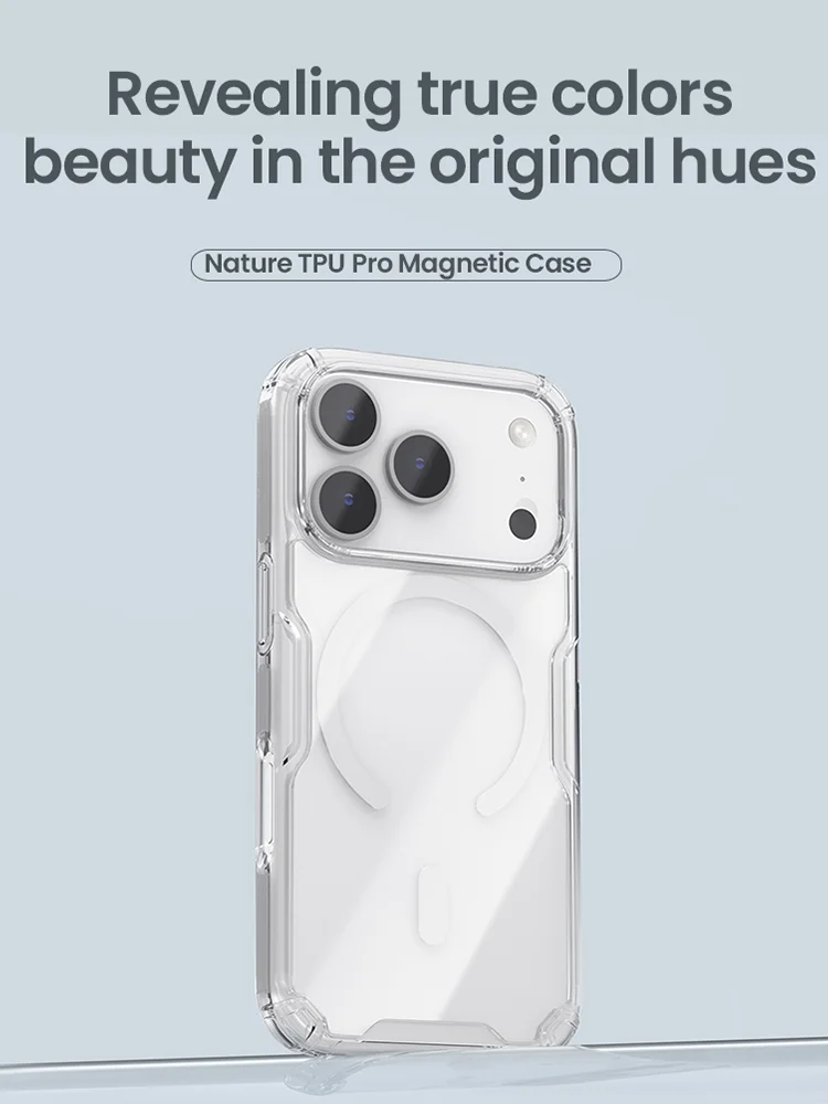 NILLKIN dla iPhone 18/17 Pro Max Etui MagSafe dla iPhone 17 Air TPU Hybrydowe Klasyczne Etui Magnetyczne dla iPhone 17 Przezroczysta Osłona — zdjęcie produktu 7