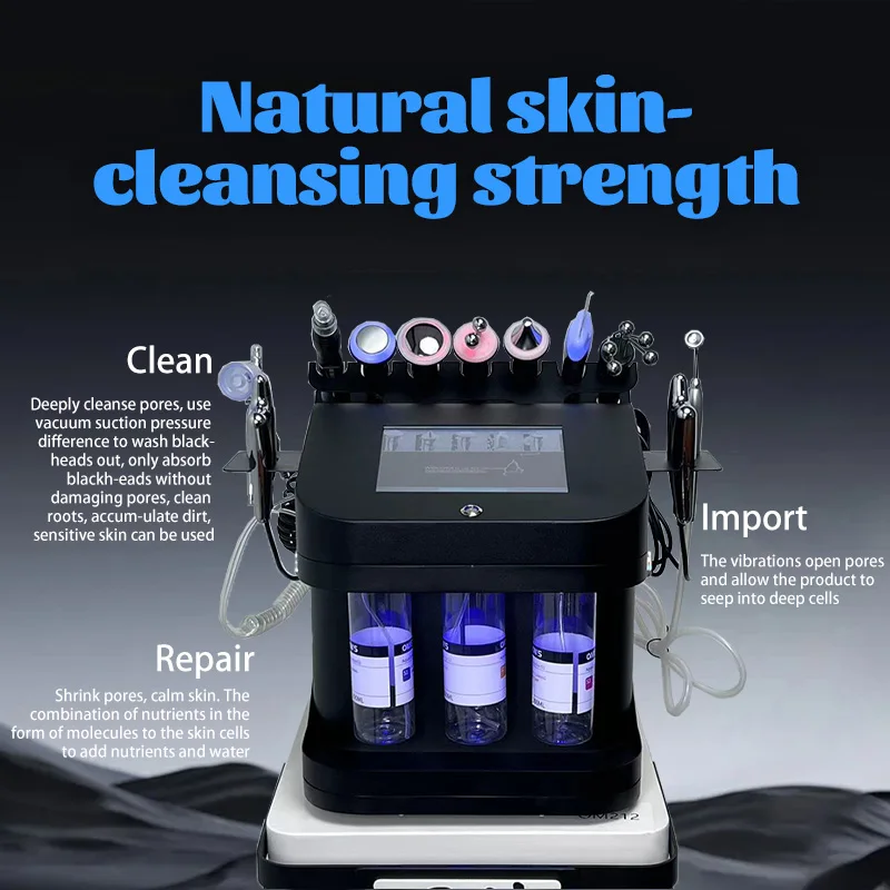 Multifunctional Skin Management Beauty Equipment Face Eye Neck Massage Sprayer Hydra Oxygen Bubble Aqua Peeling Facial Machine