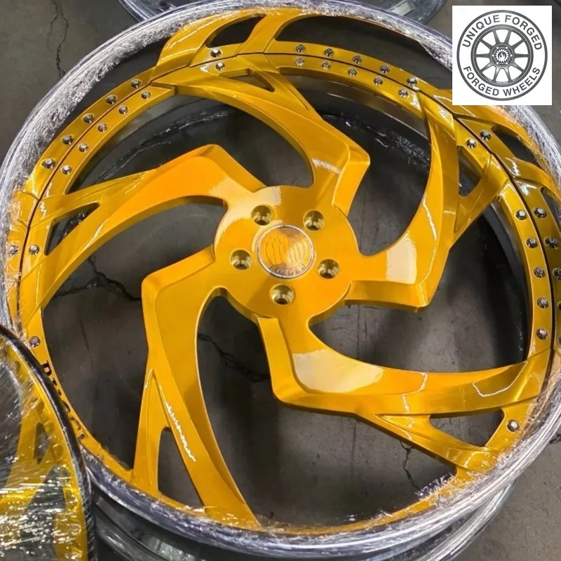 26 Style Gold 2 Piece 20 22 24 26 28 30 Inch 5x120 6x135 6x139.7 8x170 8x180 Alloy Forged Wheels For F‑body For C8 For F150 Pass
