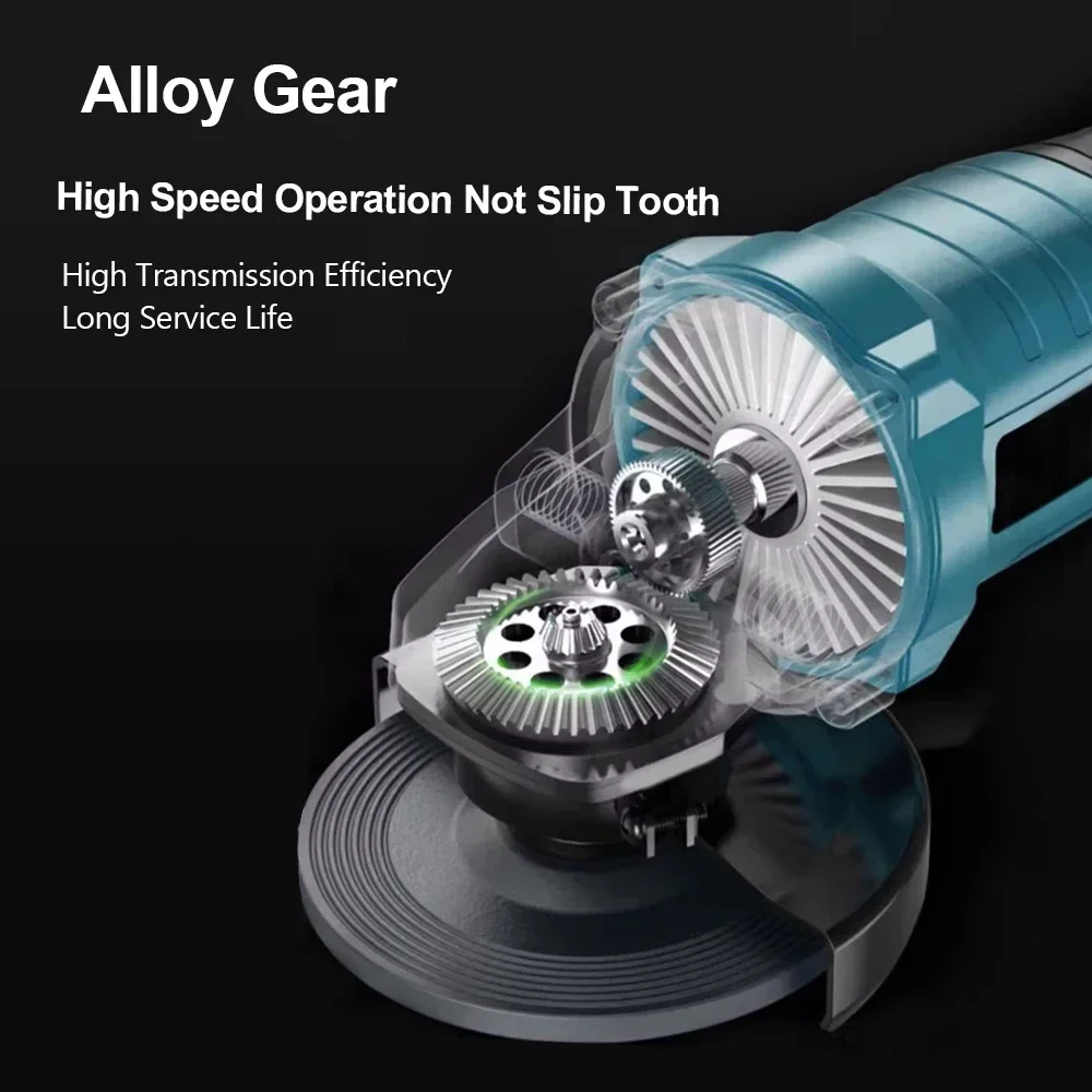 100/125mm Brushless Cordless Impact Angle Grinder Polisher Machine Woodworking Power Tool Cutting Machine for Makita 18V Battery