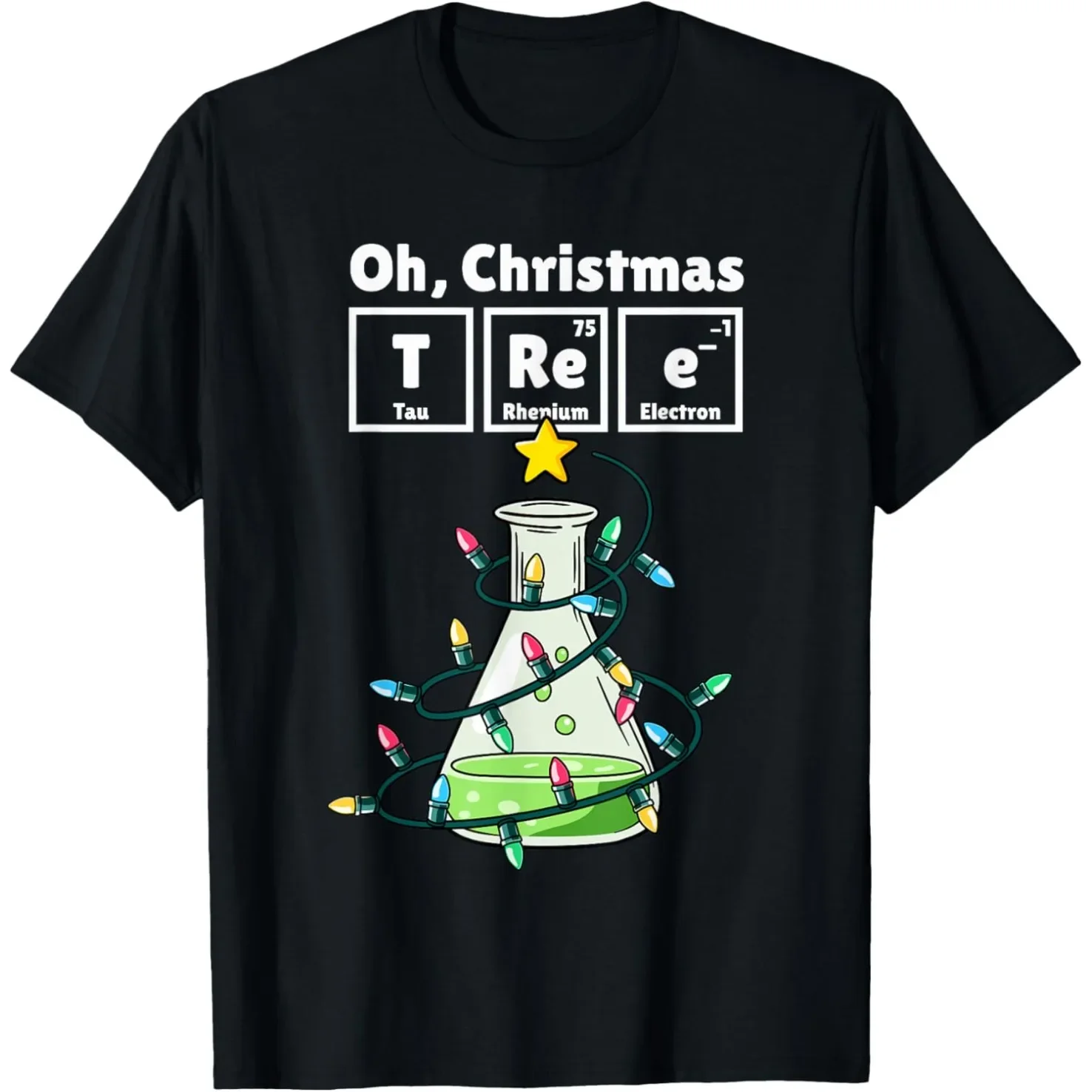 

Oh Christmas Tree Science Pun Graphic Tee Cotton Short Sleeve T-Shirt for Chemists and Nerds