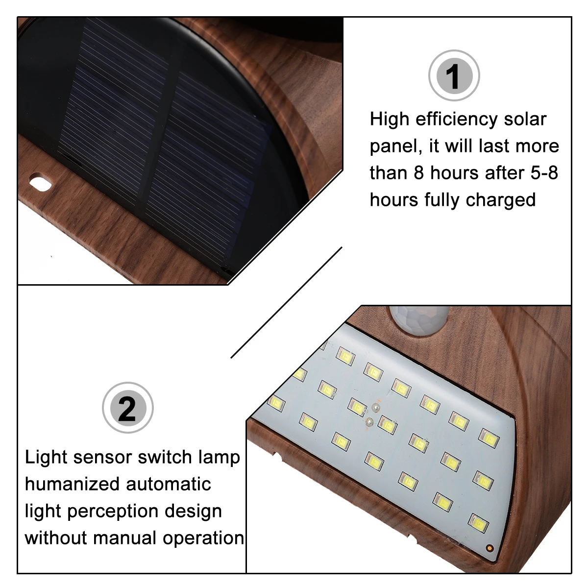 

Solar Sensor Lamp Thermometer Infrared Waterproof Wall Light Outdoor Garden Porch Yard Efficient Charging Durable Rustproof