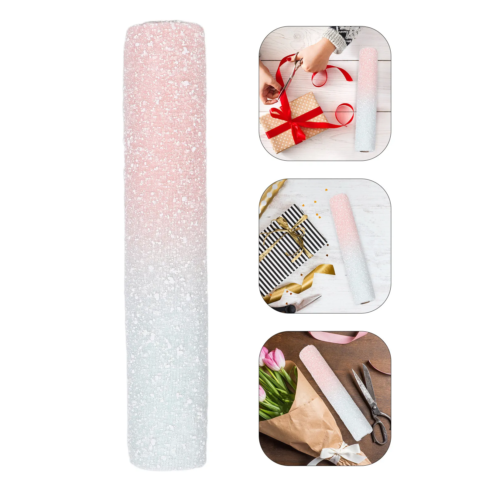 

Snow Dot Gradient Tulle Roll 50Cm Flower Wrapping Mesh Paper for Florist Wrap Bouquet Packaging DIY Craft Wedding Birthday Party