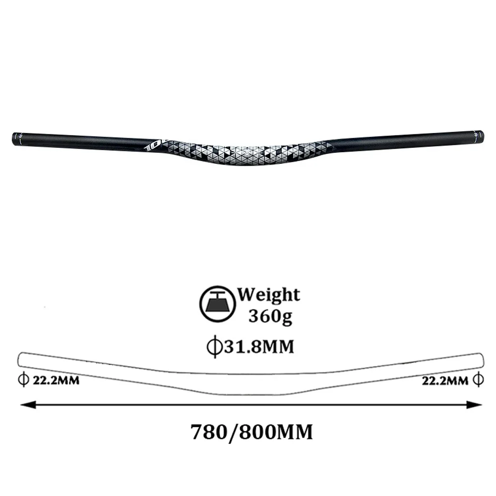 MTB Bicycle Swallow-shaped Handlebar,31.8*780/800MM,XC/AM Off-Road Downhill Handlebar,BMX Mountain Road Cycling Parts