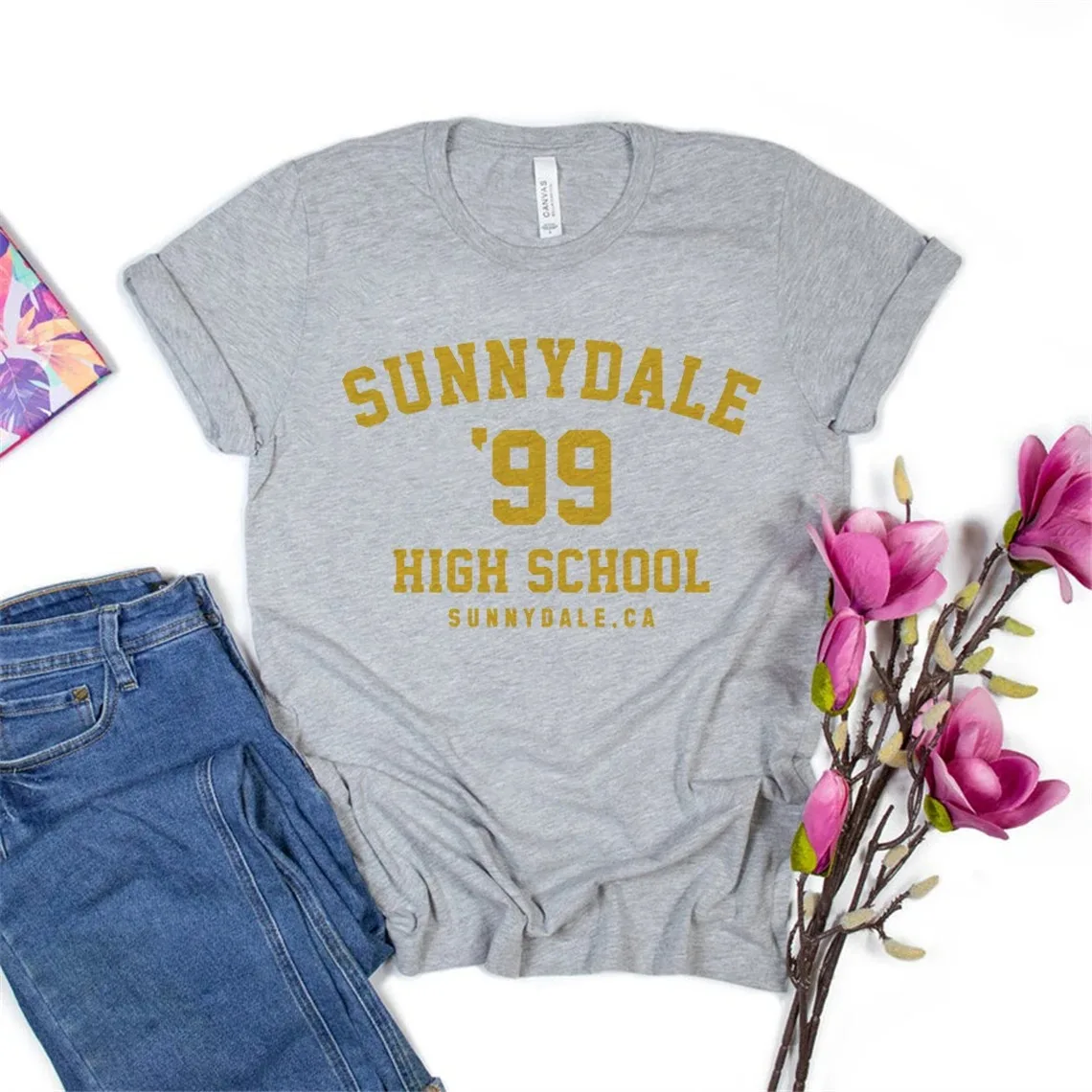 Sunnydale 99 High School Student Unisex T-shirts Sunnydale Summer Fashion Graphic Tee Women Casual Harajuku Shirt Casual Tops