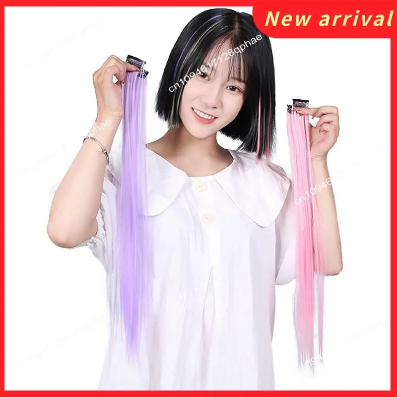 N89R 10 قطعة قوس قزح فتاة أبرزت الشعر التمديد دبوس الشعر طويل مستقيم مشبك شعر التشذيب للشعر كاذبة الشعر أرجواني