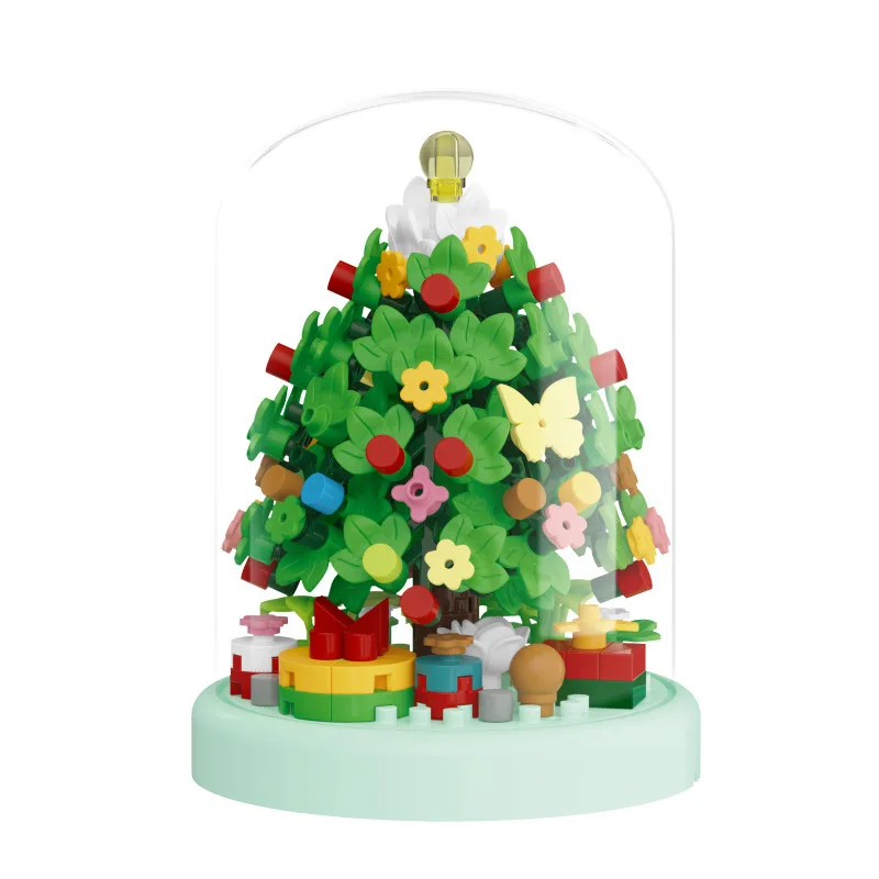 Micro blocs de construction en briques, arbre de noël, père noël, modèle de décoration de la maison, Puzzle à assembler, jouets pour enfants, cadeaux