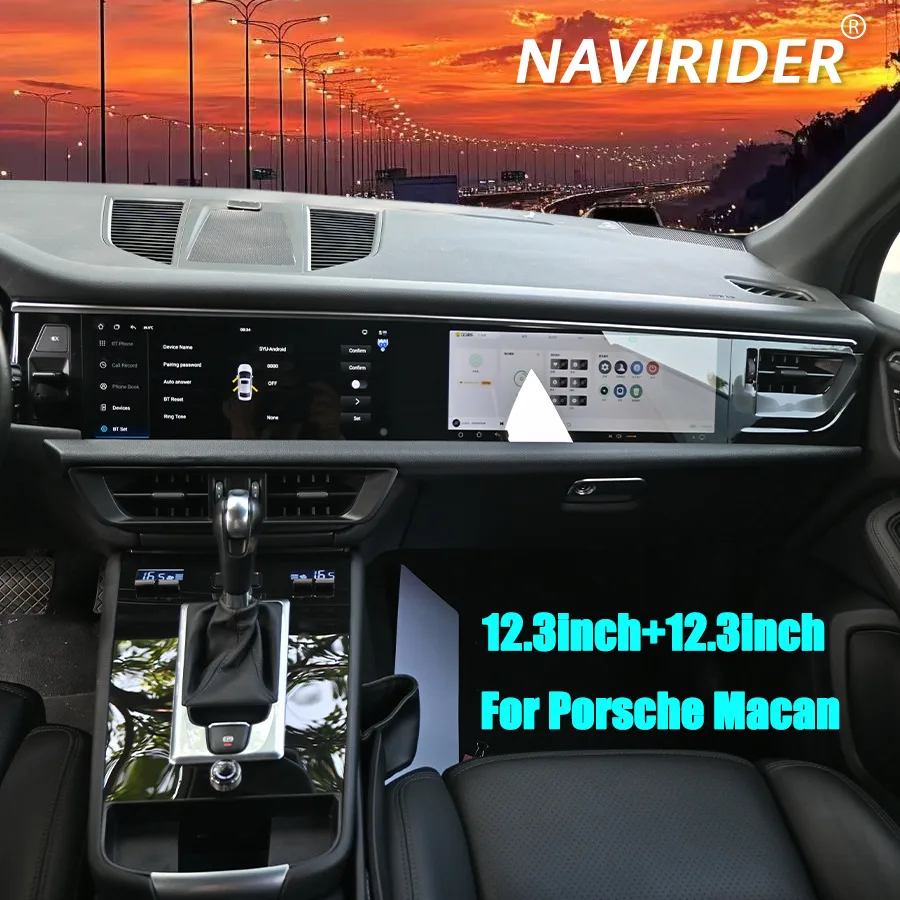 

Для Porsche Macan 2018-2024 автомобильный радиоприемник мультимедийный плеер Carplay GPS навигация головное устройство Android 15, обновление сенсорного экрана