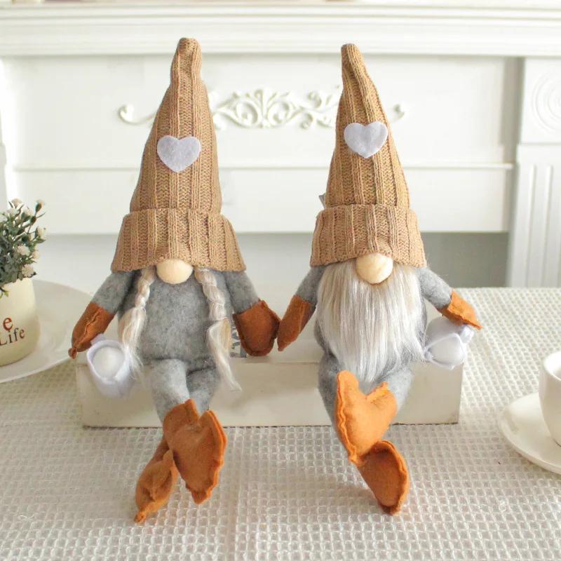 

Knitted High-hat Dolls, Hand-ground Coffee, Christmas Decorations Cups Heart-shaped Dolls for Christmas Gifts &home Decorations