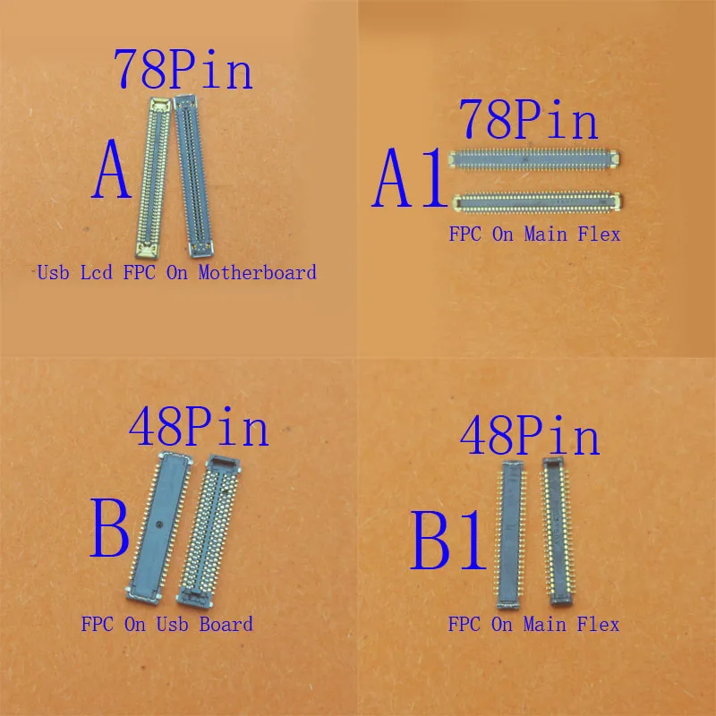 2-50Pcs Lcd Display FPC Connector Plug Usb Charger Charging For Samsung Galaxy M02 M022 M33 M336 M23 M236 M12 M127F 48 78 Pin