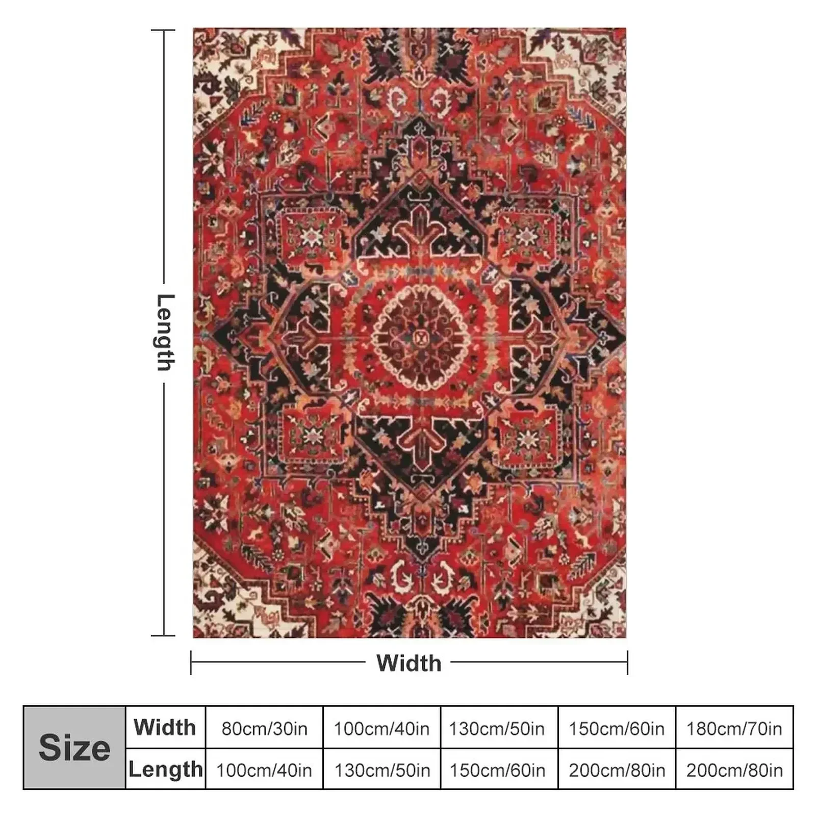 Heriz Antique Vintage Boho Persian Carpet Print Throw Blanket Blankets For Sofas Giant Sofa Flannels for babies Blankets