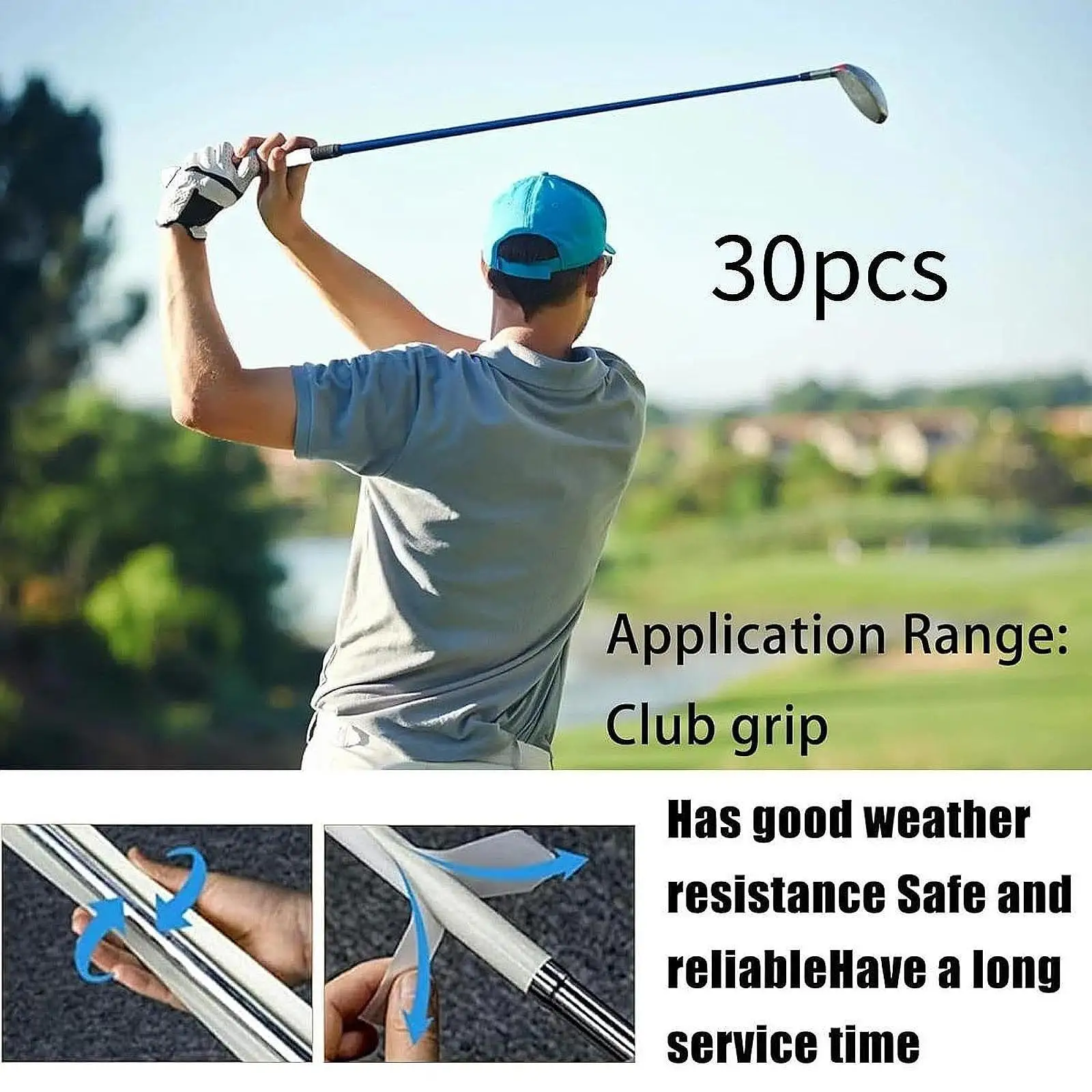 

30x Golf Grip Tape for Golf Club Regripping 2" x 10" Grip Repair Kits Professional Premium Solvent Activated Adhesive Strips