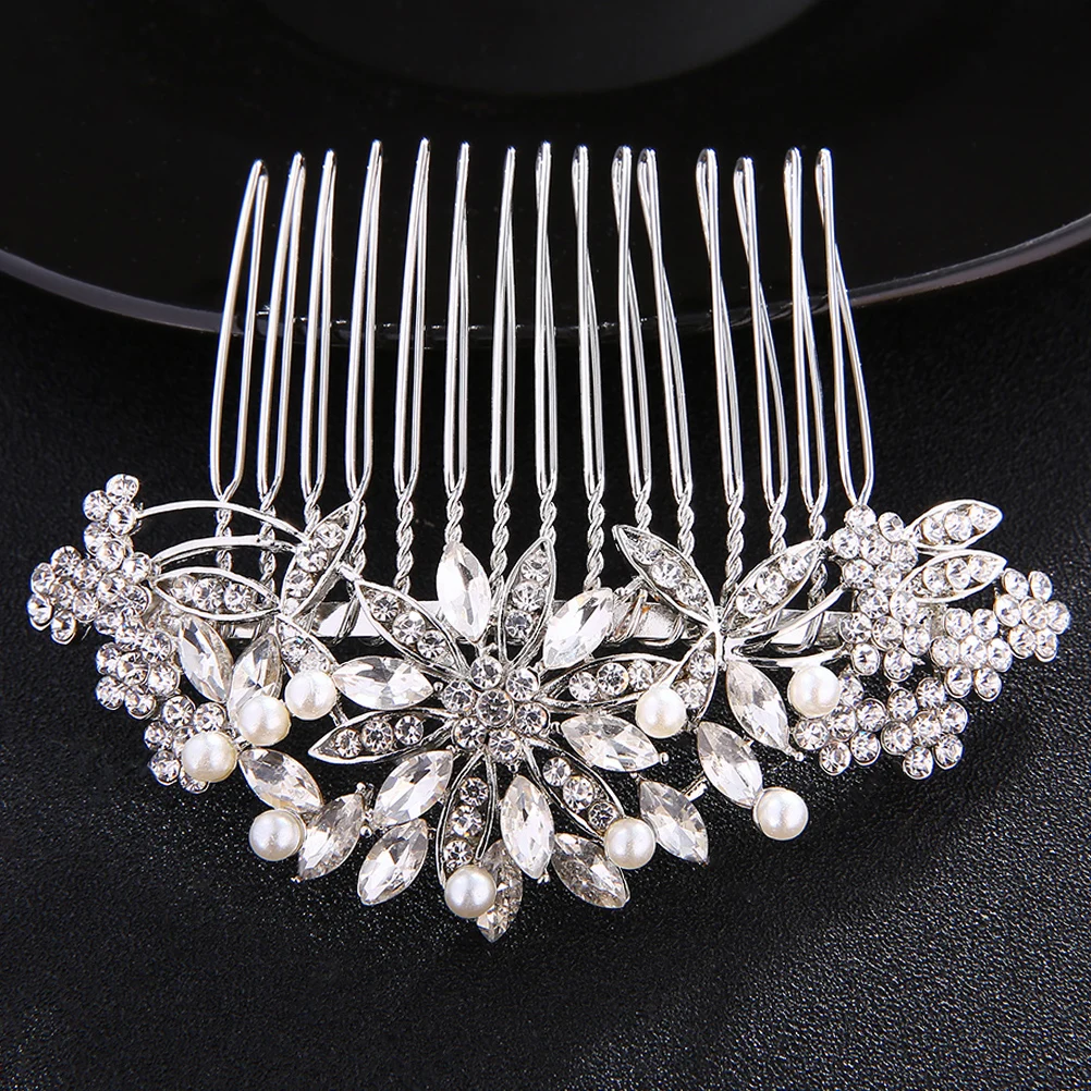 

Wedding Bride Headdress Alloy Hair Comb Handmade Rhinestone Elegant Sparkling Bridal Headpiece For Women Party Prom Dance Hair