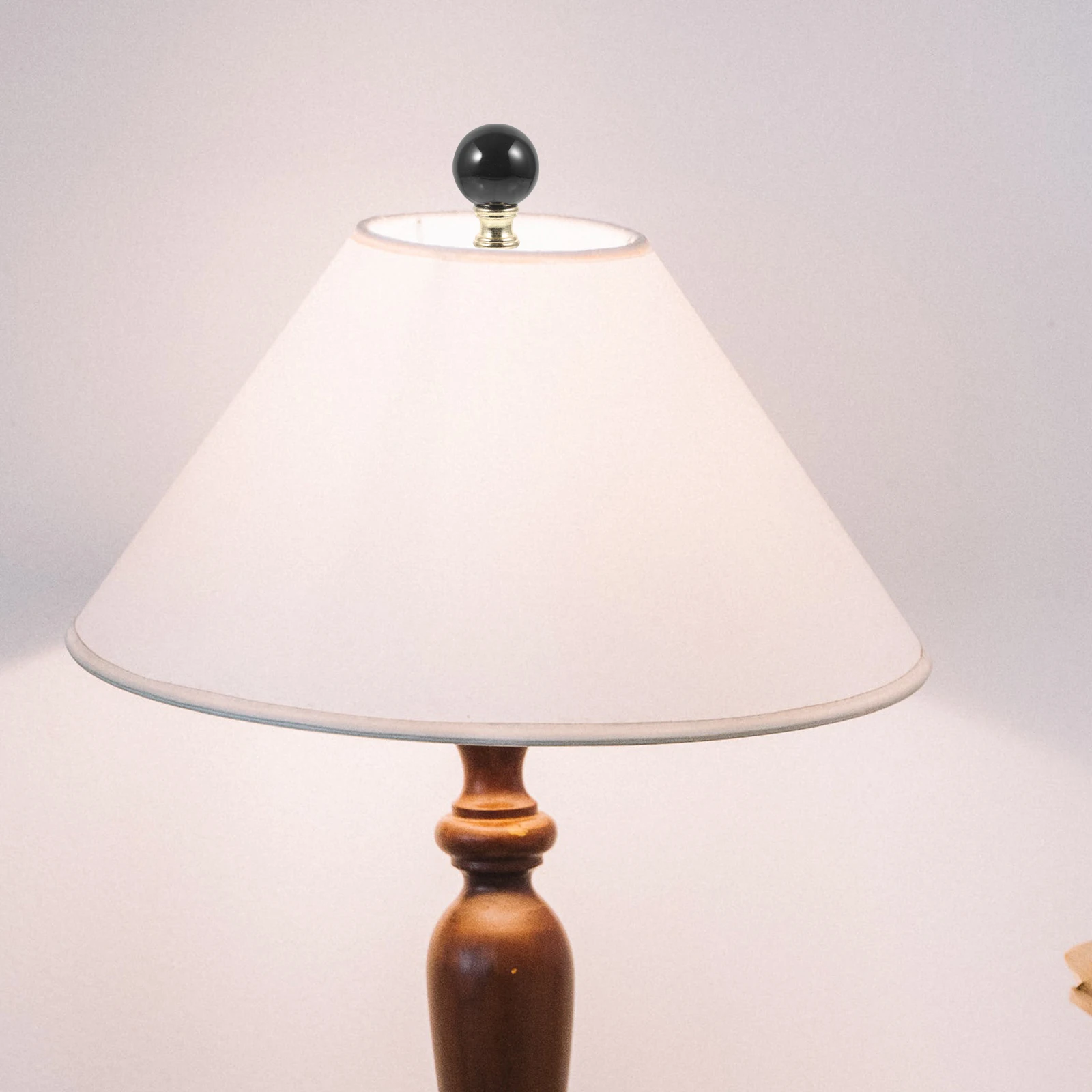 

Decorative Lamp Finial Knob Black with Gold Base for Table Floor Lamps Lighting Shade Cap Accessories