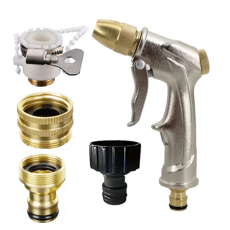 High Pressure Water Spray Gun Metal Brass Nozzle for Garden Hose Lawn Car Wash Sprayer Sprinkler Car Wash Tool XY002