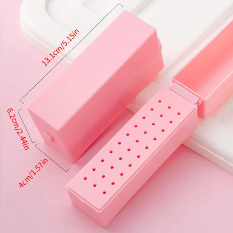 1 Pack Nail Drill Holder Dust Stand Display Stand Portable Storage Container Display Stand 30 Holes Nail Art Tool Box 3