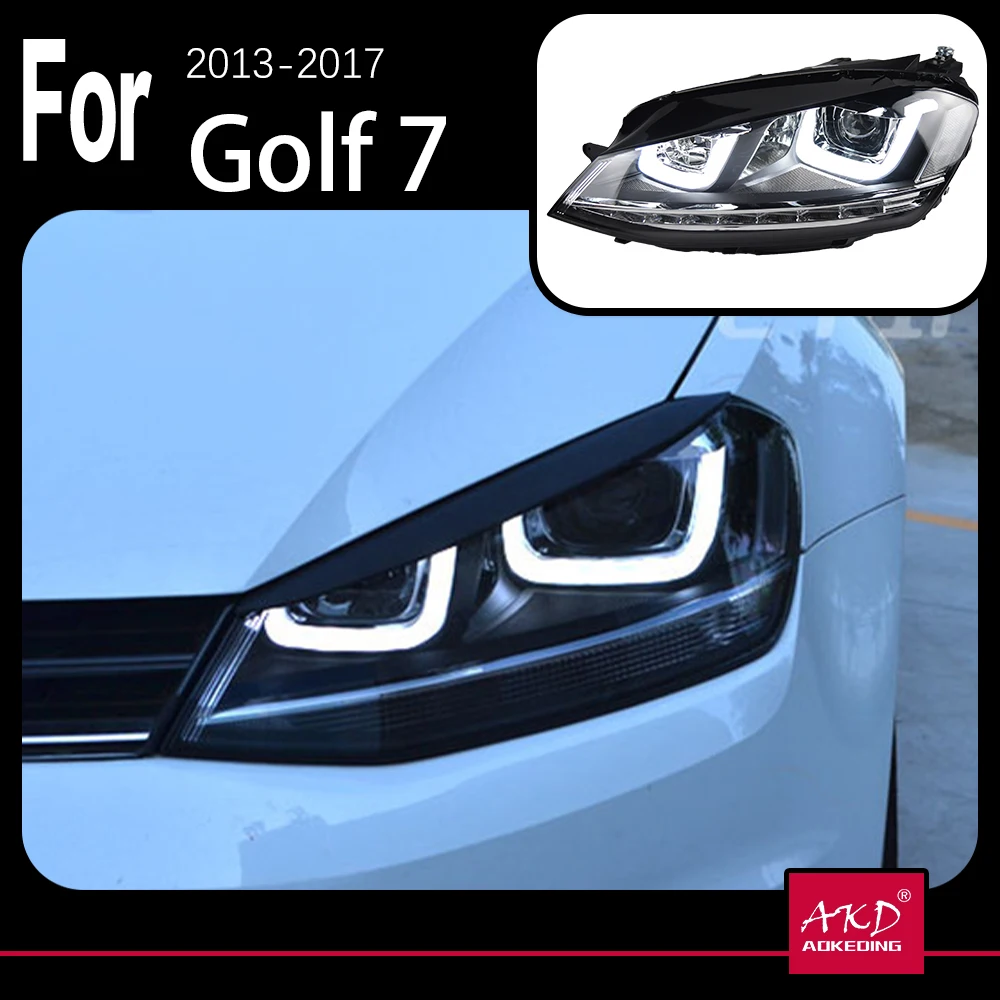 AKD Car Model Parts For VW Golk7 Golf 7 MK7 2013-2017 GTI Head lamps LED or Xenon Headlight LED Dual Projector FACELIFT