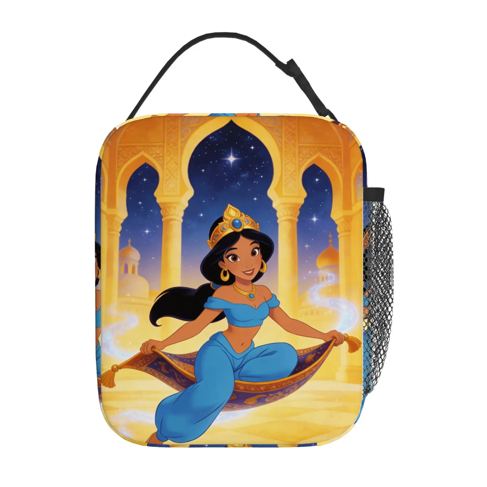 

1pc Princess Jasmine theme cute lunch bag, suitable for casual daily application, commuter lunch bag, gift