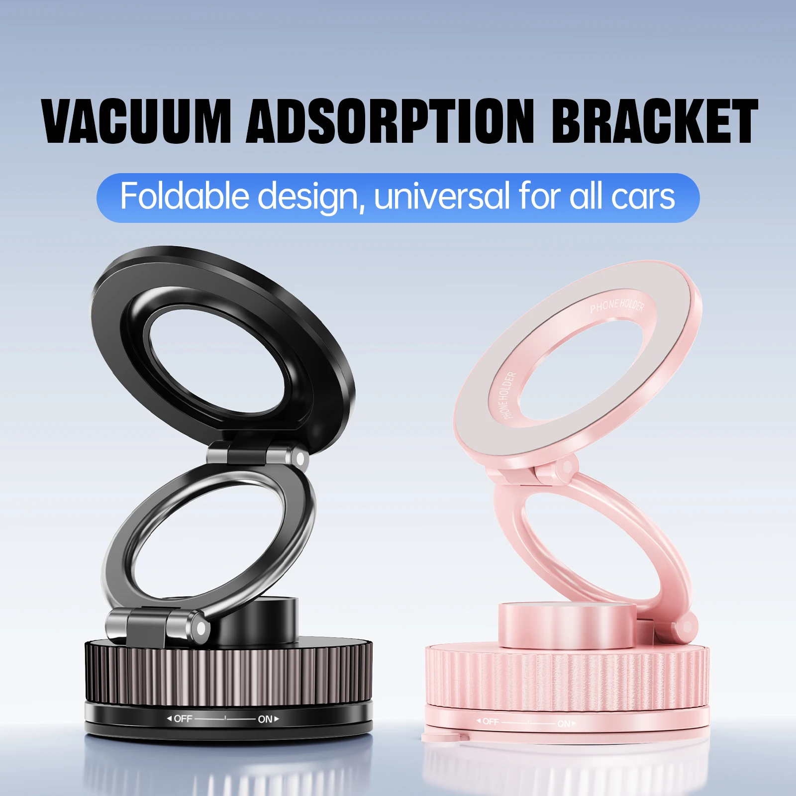 

Car Mount Electric Vacuum Magnetic Holder Foldable Strong Suction Stand For Cell Phone For iphone 12 13 14 15 16 Live Streaming