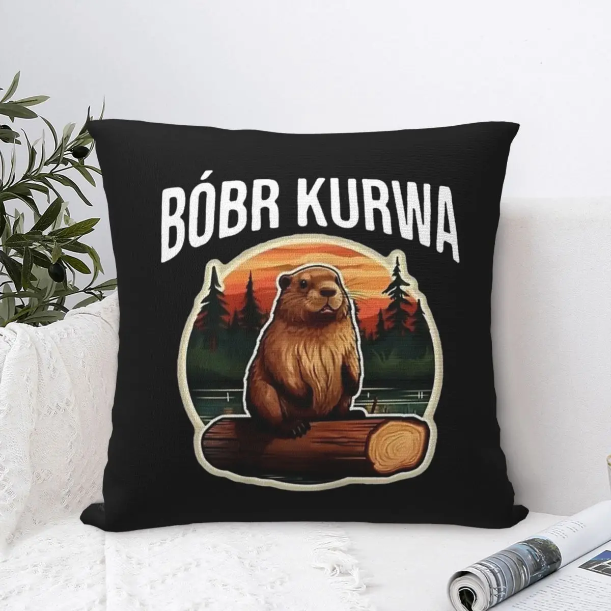 Bober Bobr Kurwa Pillow Cases Cushion Cover Funny Polyester Decorative Pillowcase for Home 40*40cm