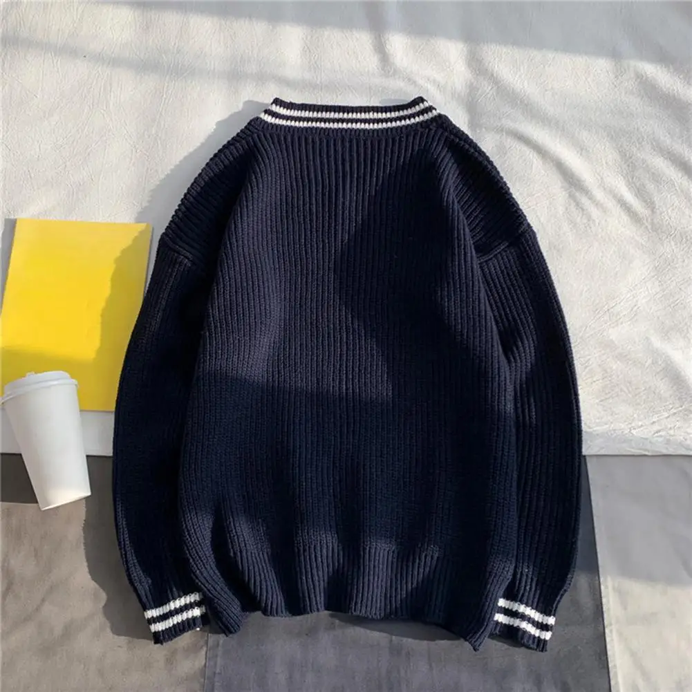 Winter Sweater Long Sleeves Loose Keep Warm Korean Style Winter Sweater   Men Sweater  for Daily Wear