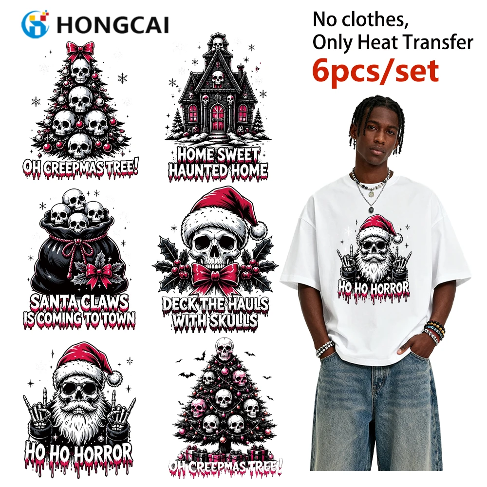 6pcs-transferencias-termicas-creepmas-apliques-termocolantes-de-caveira-e-Arvore-de-natal-vinil-elastico-sem-rachaduras-decoracao-diy-para-camisetas