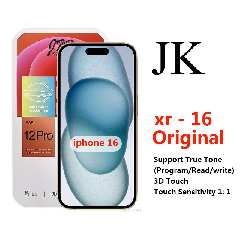 JK  LCD For iPhone X XS XR 11 11ProMax 12 12ProMax 13 14 15 LCD Display No Dead Pixel Touch Screen Digitizer Replacement Parts