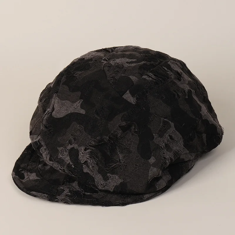 

Asymmetrical Beret Cap Female Korean Version Fashion Spice Girl Ripped Octagonal Hat 2025 Autumn New Hat