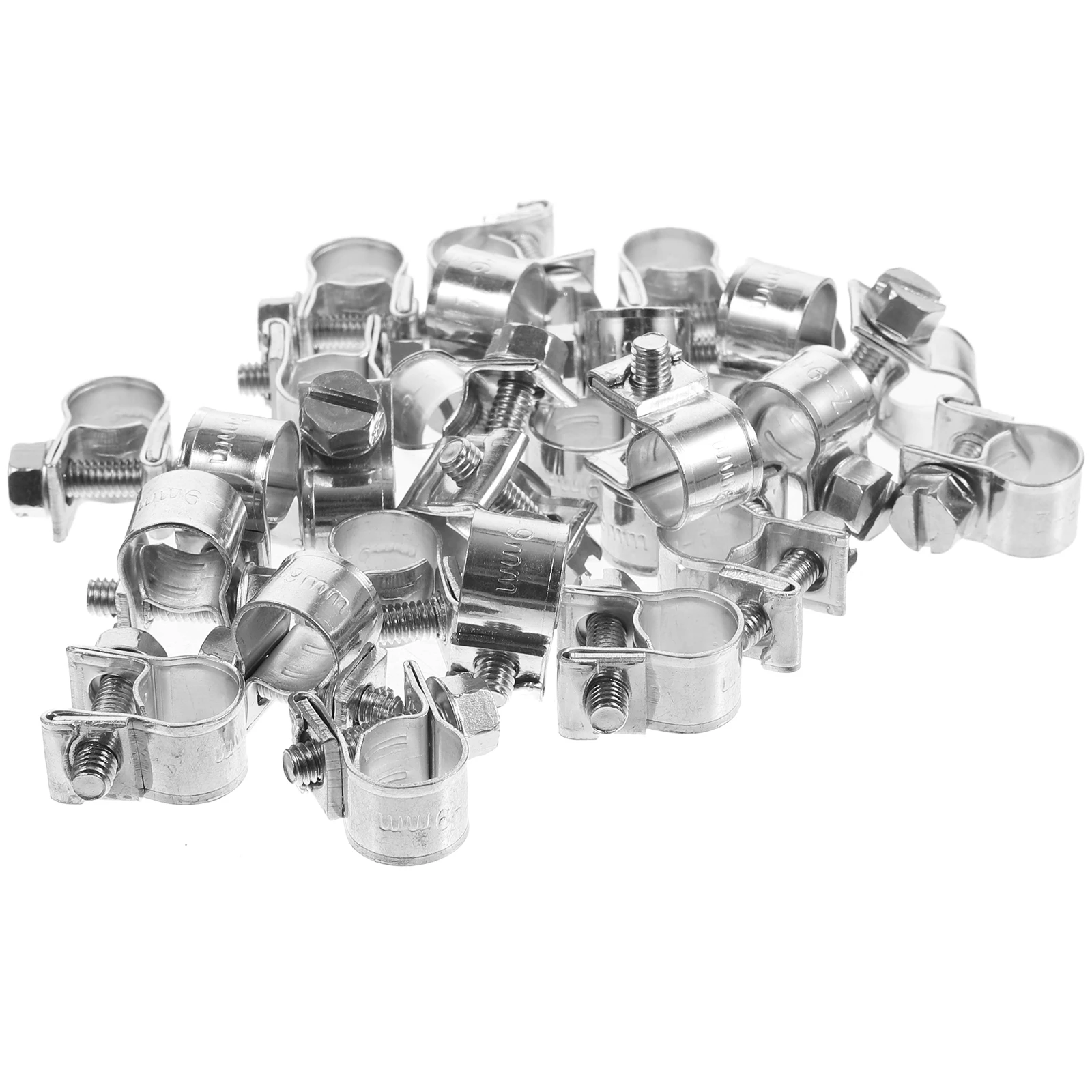 

25pcs 7mm 9mm Stainless Steel Hose Clamps Fuel Line Clip Kit for Automotive Agricultural Factory Construction