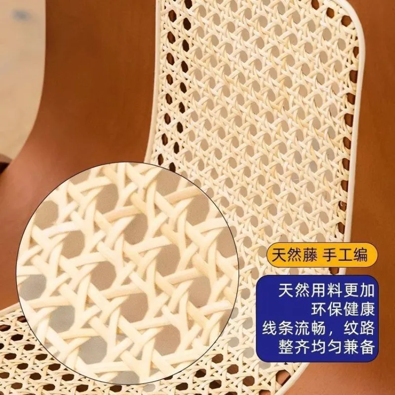 Japanese-style wabi-sabi wind rattan dining chair, creative and simple home desk chair, small apartment homestay retro solid