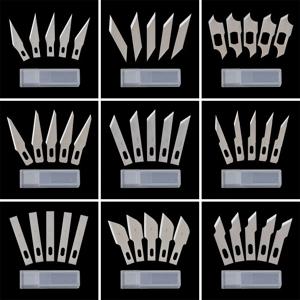 5pcs/set Accessories Engraving Hand Tools Scalpel Knife Parts 10pcs Blades Cutter PCB Repair Craft Knives