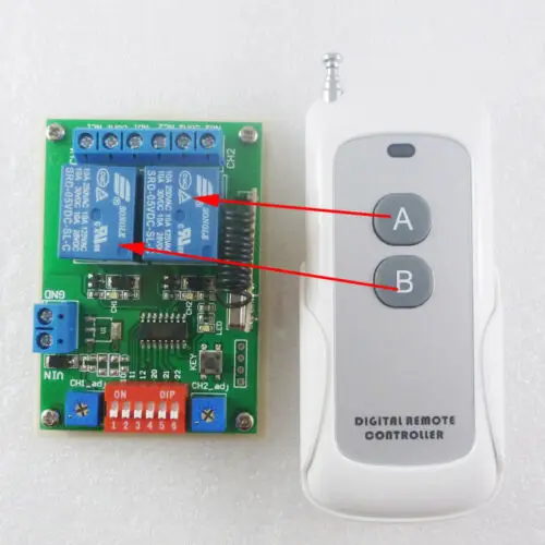 5V Remote Nirkabel Multifungsi Momentary-Latch-Toggle-Delay Timer Adjustable