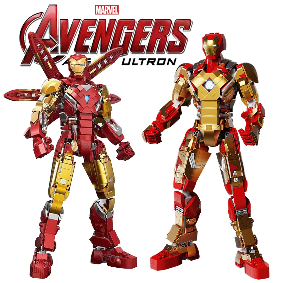 Disney Avengers Spiderman MK85 MK50 MK2 MK3 iron Man Mecha Building Blocks Kit Bricks Sets Model Toys Gift