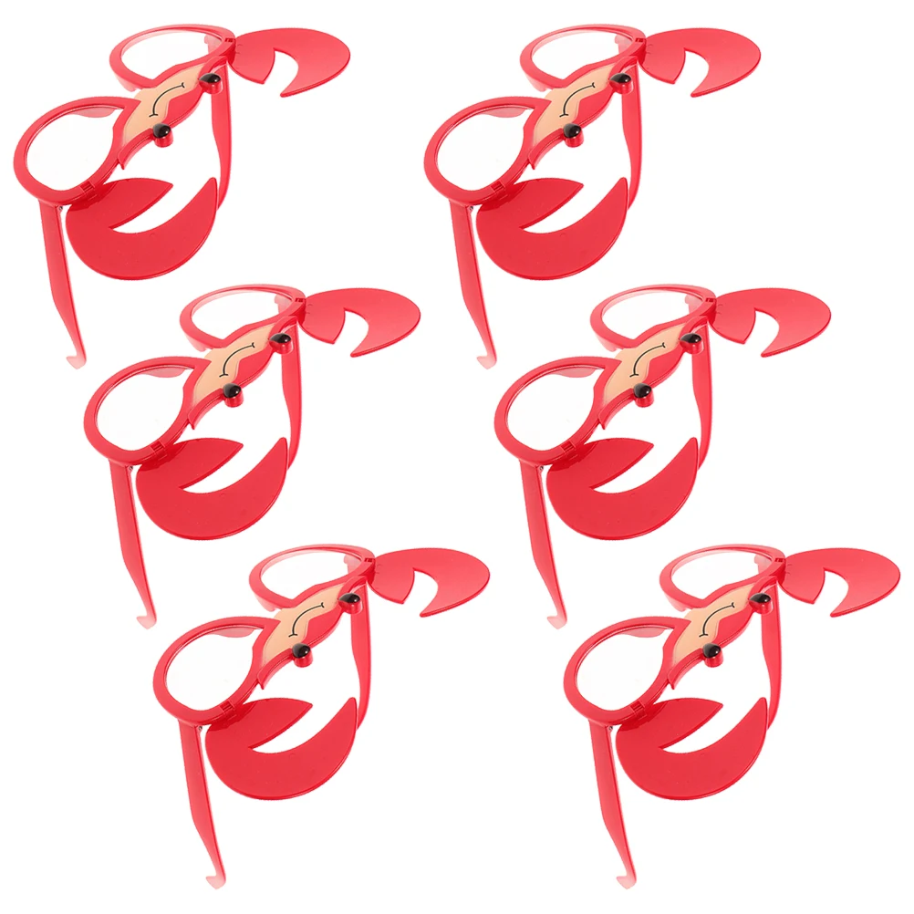 

6pcs Crab Funny Glasses for Women Men Party Sunglasses Beach Carnival Costume Photo Props Lightweight Novelty Eyeglasses