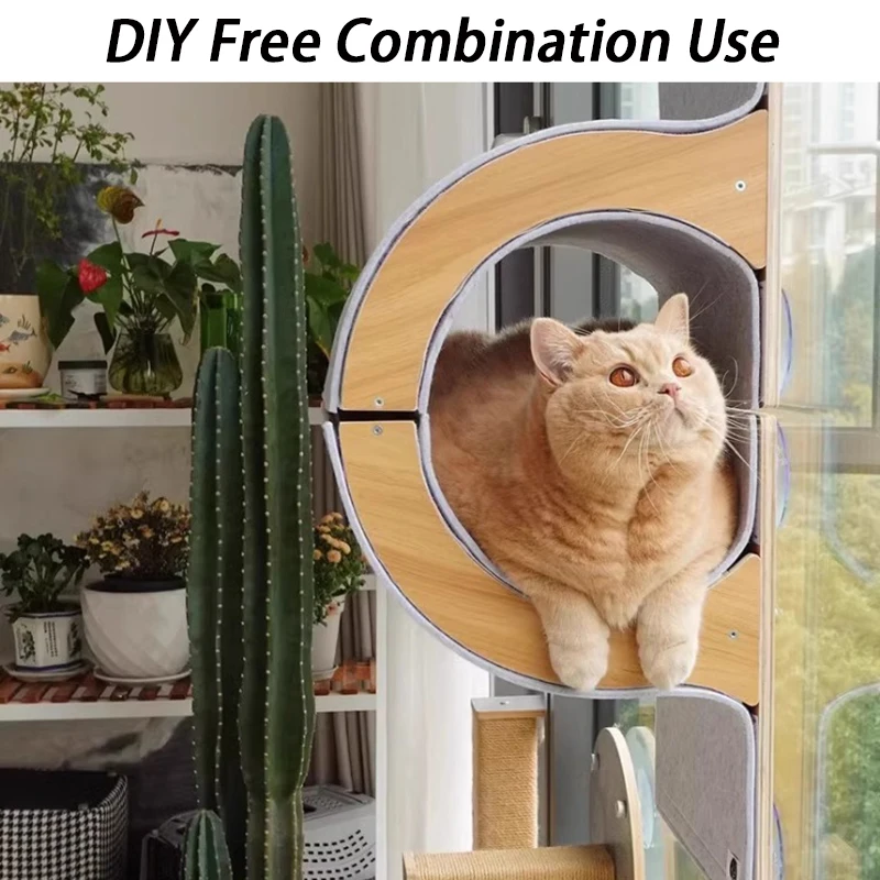 DIY Free Combination Cat Nest Window Wall Suction Cup Cat Scratch Board Platform Climbing Playing Frame Cats Toys Supplies