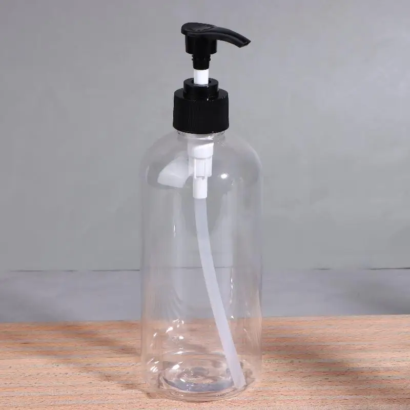 Transparent Bottle Body Plastic Pump Bottles Refillable Leakproof Liquid Dispenser 500ML for Shampoo Soap in Home Bathroom Hotel view 6