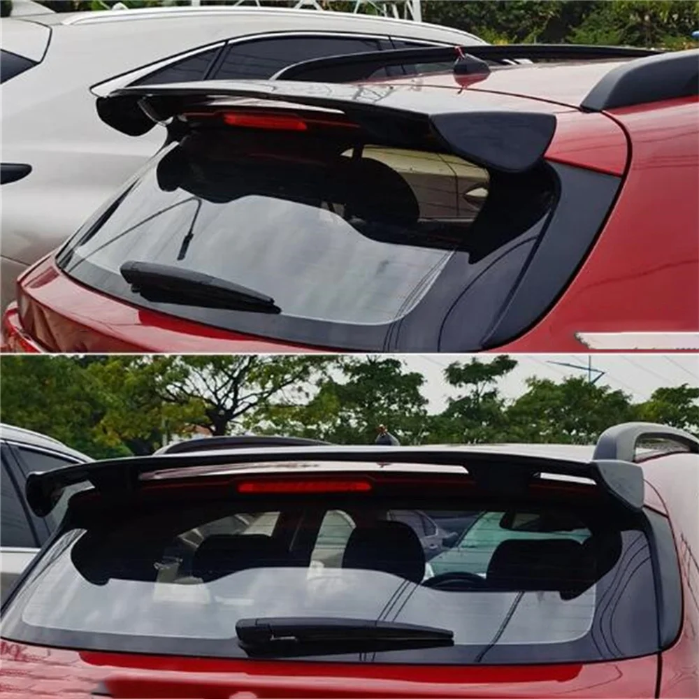 Use For Mazda CX-3 2014-2018 Spoiler ABS Plastic Carbon Fiber Look Hatchback Roof Rear Wing Body Kit Accessories