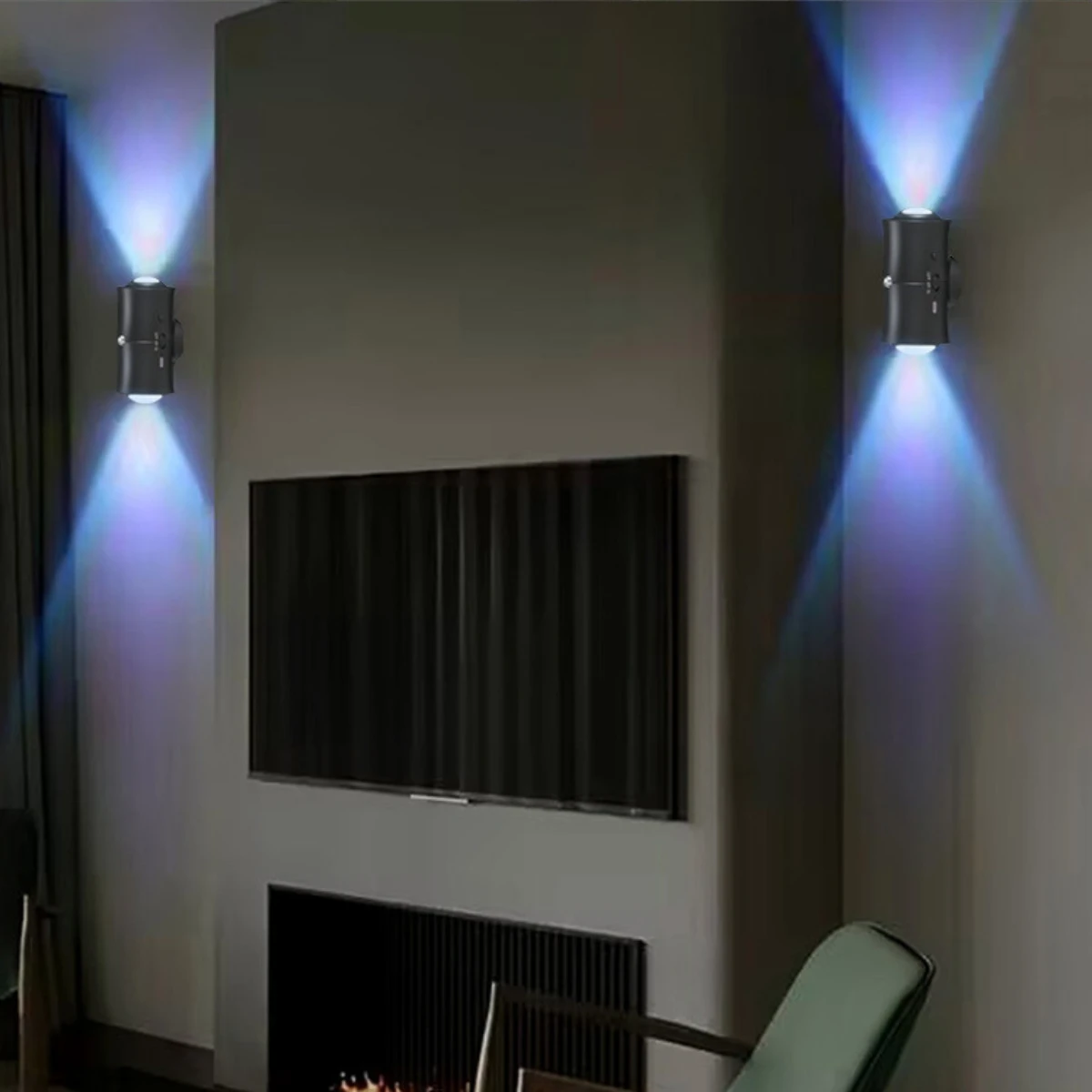 2pc RGB Motion Sensor Bamboo-Shaped Wall Sconce 360° Rotatable Drill-Free Magnetic Spotlight for Bedroom Gaming Room Decor Gift