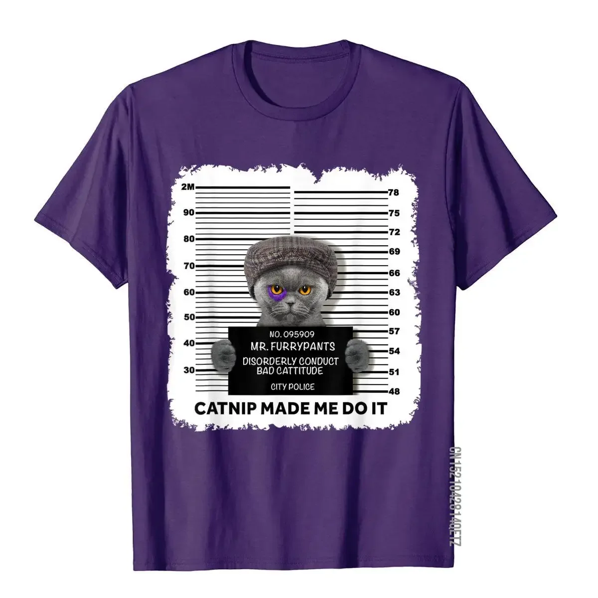 Catnip Made Me Do It Cat Shirt Funny For Cat Lover T-Shirt Fitted Custom Tops Shirts Cotton T Shirt For Men Hip Hop